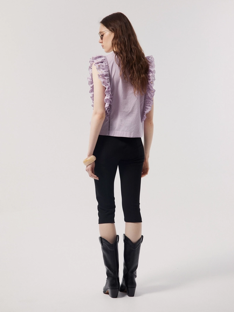 BLUSA MUJER SFERA ALGODÓN SIN MANGAS RUFFLE - 5