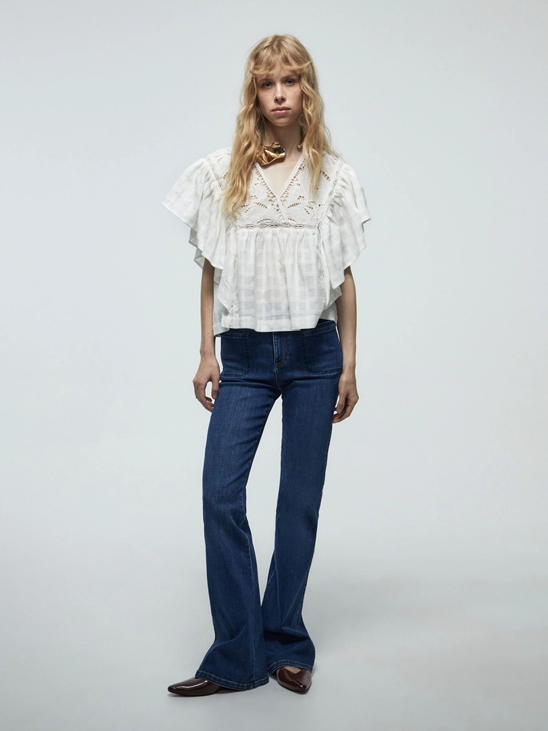 SFERA BLUSA MUJER SFERA ALGODÓN MANGA CORTA