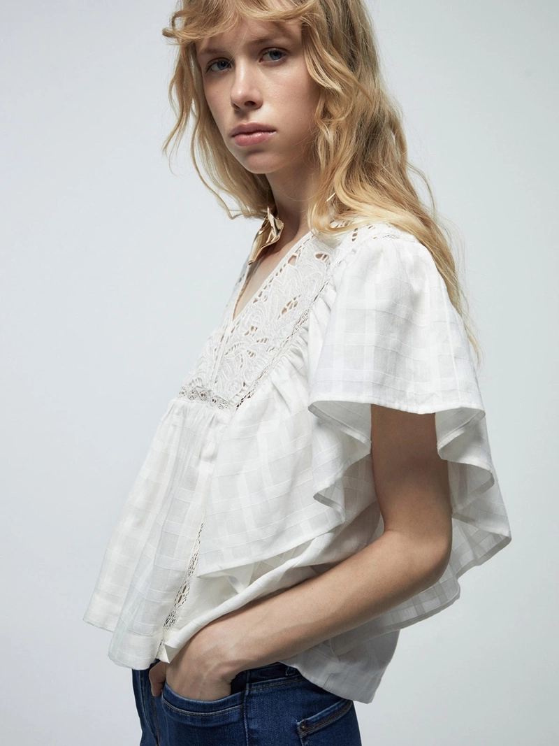 BLUSA MUJER SFERA ALGODÓN MANGA CORTA - 2