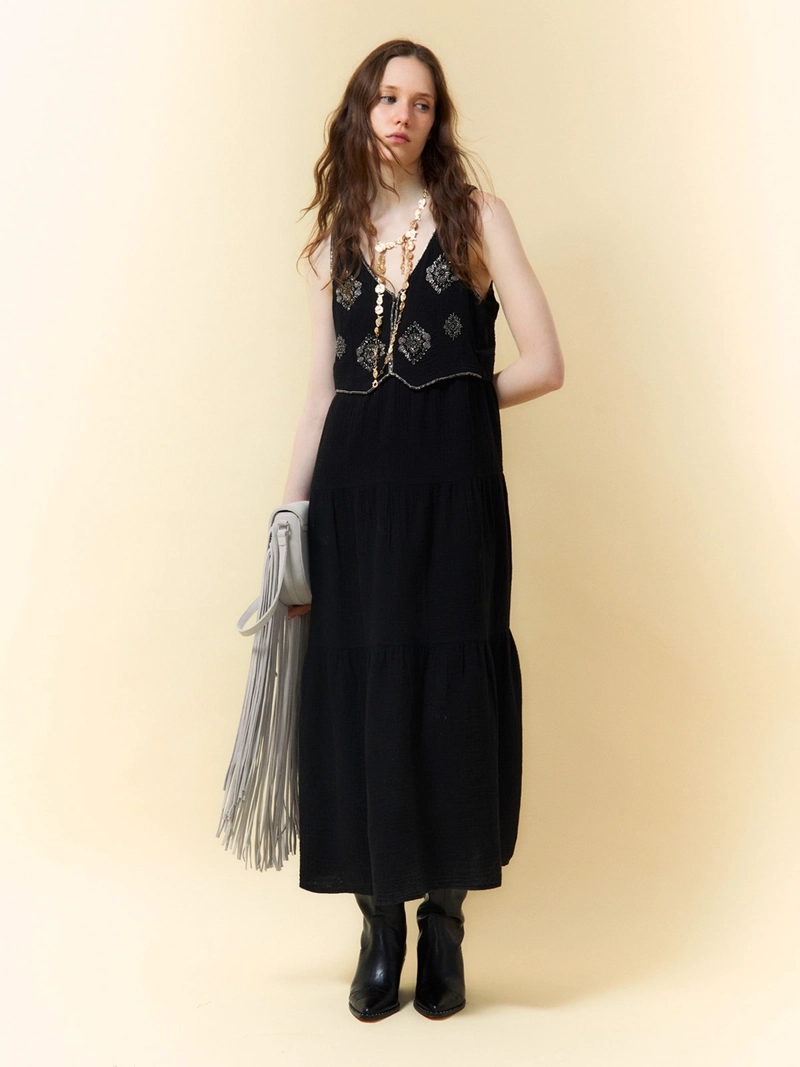 VESTIDO MUJER SFERA ALGODÓN LARGO - 1