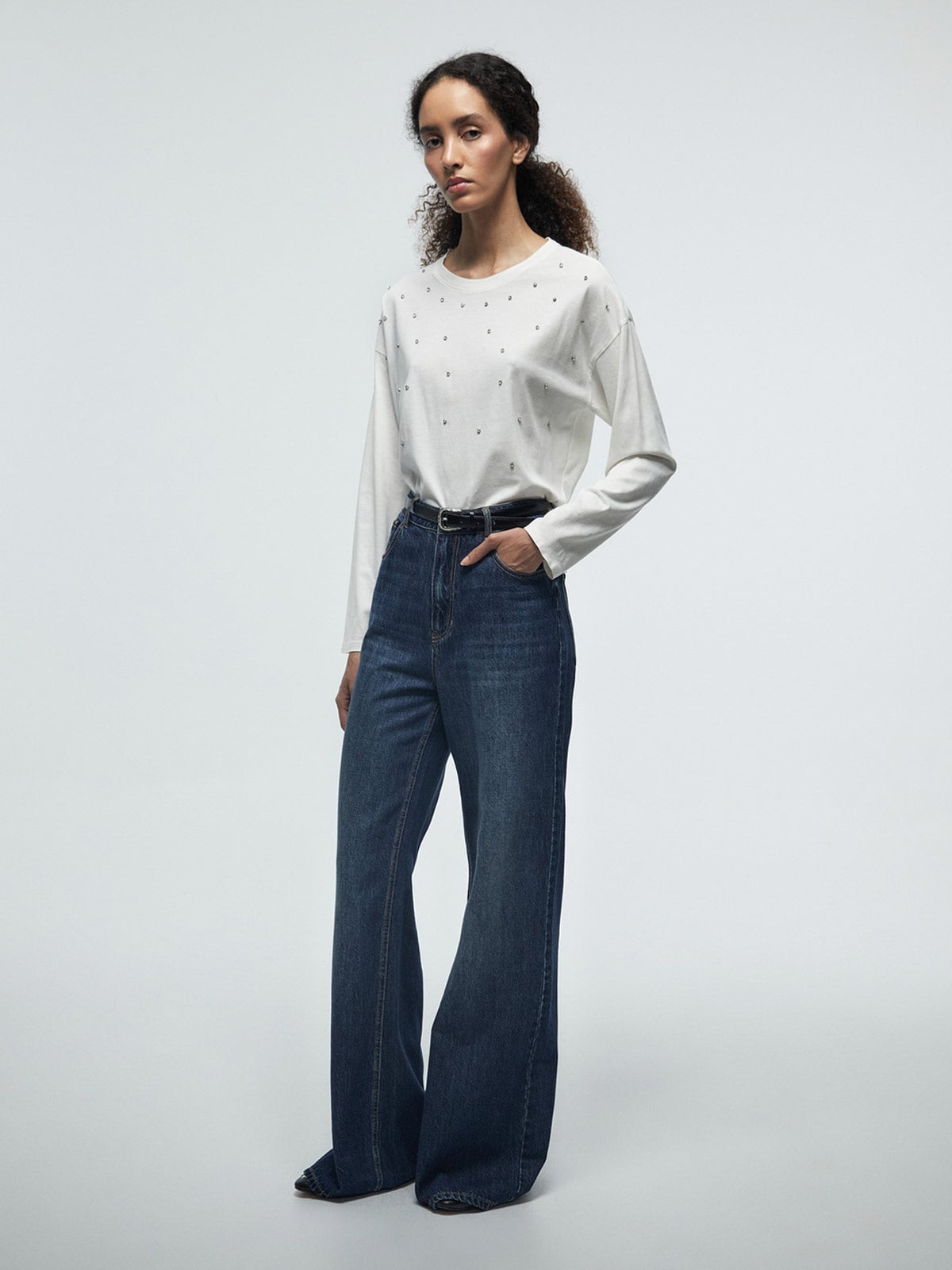 POLERA MUJER SFERA ALGODÓN MANGA LARGA - 1