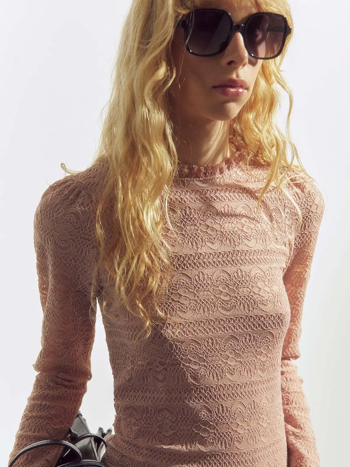 POLERA MUJER SFERA MANGA LARGA CROCHET - 2