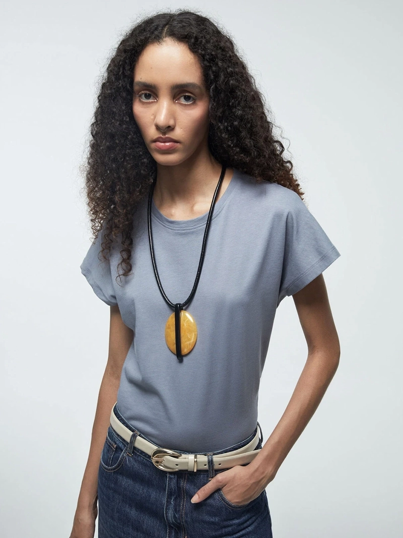 POLERA MUJER SFERA ALGODÓN MANGA CORTA LISA - 2