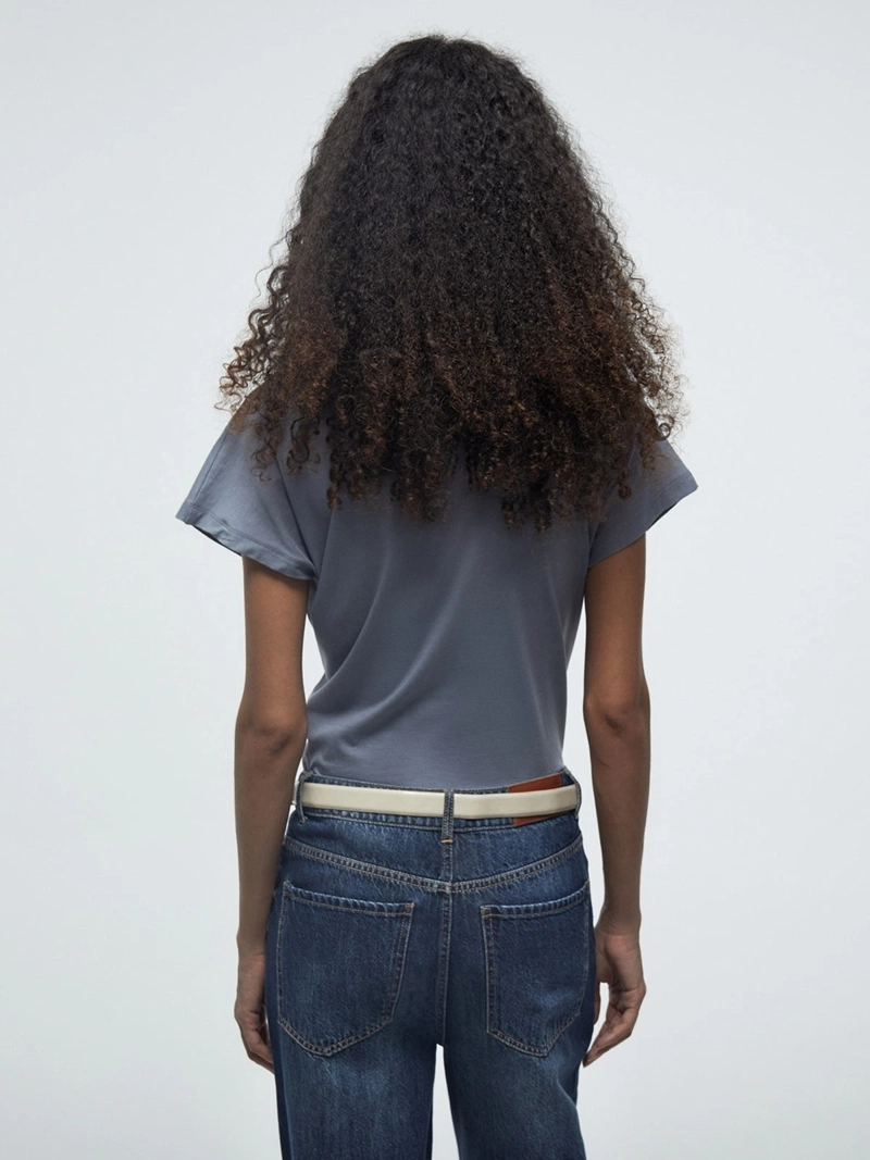 POLERA MUJER SFERA ALGODÓN MANGA CORTA LISA - 3