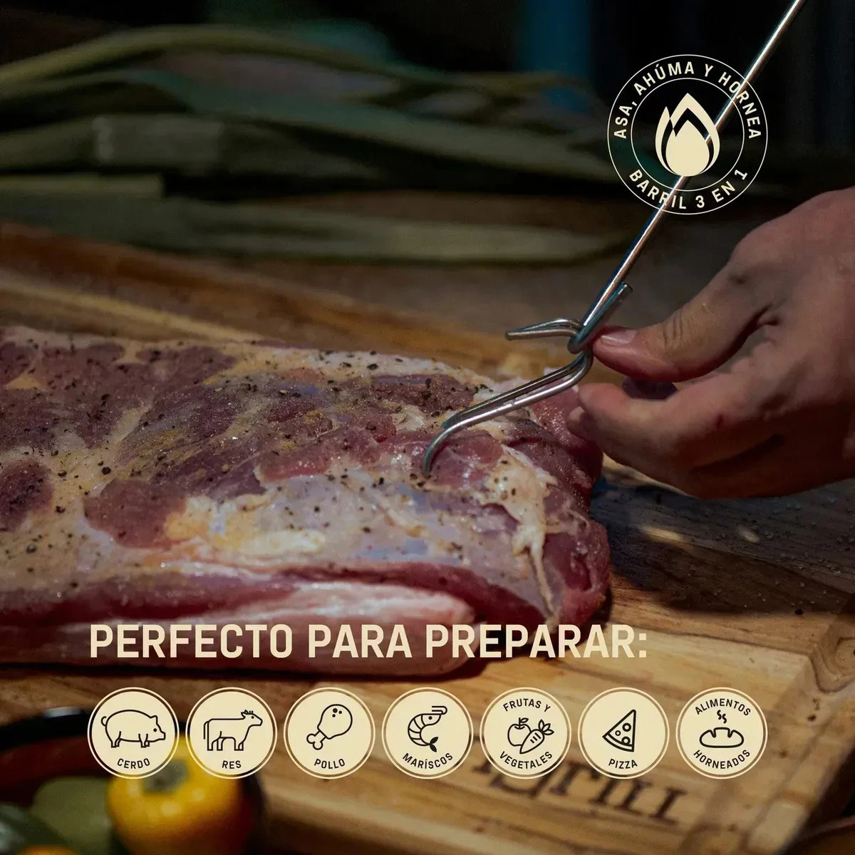 BARRIL PARRILLA AHUMADOR Y ASADOR IN GRILL PEQUEÑO BASIK PLATEADO - 4