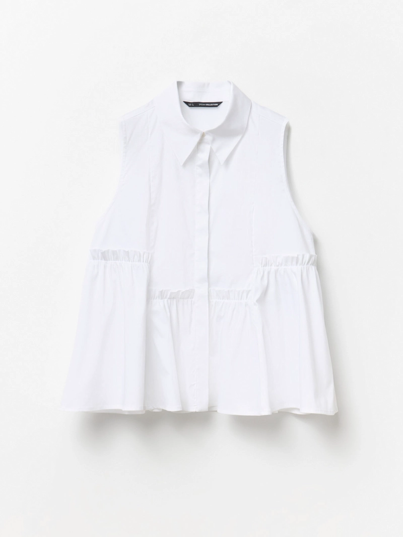 BLUSA MUJER SFERA ALGODÓN SIN MANGAS VOLANTE - 6