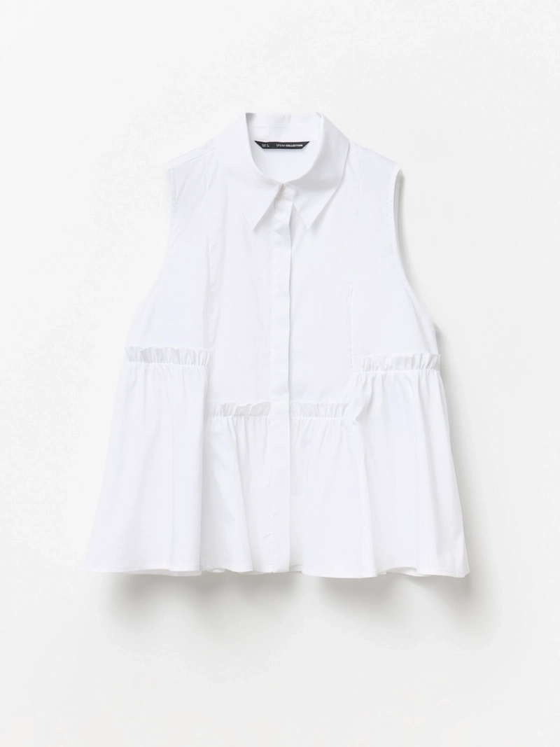 BLUSA MUJER SFERA ALGODÓN SIN MANGAS VOLANTE - 6