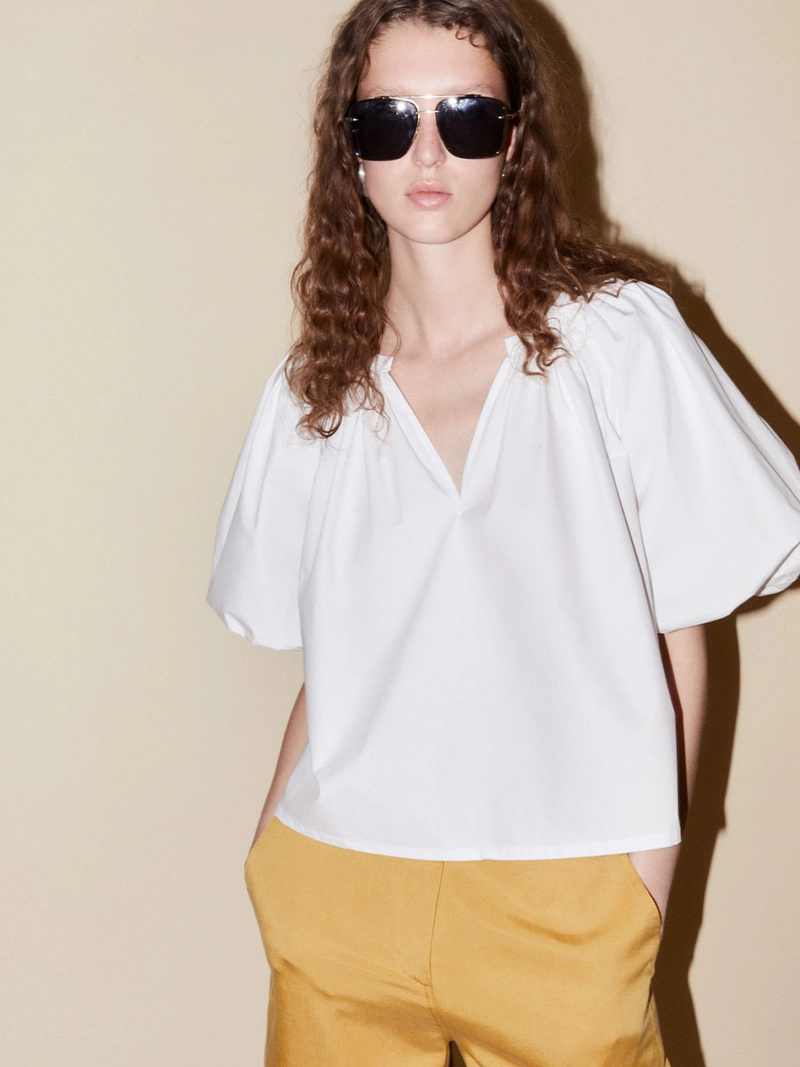 BLUSA MUJER SFERA ALGODÓN MANGA CORTA POPLIN - 2