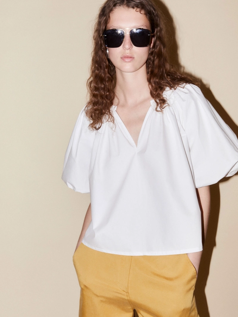 BLUSA MUJER SFERA ALGODÓN MANGA CORTA POPLIN - 2