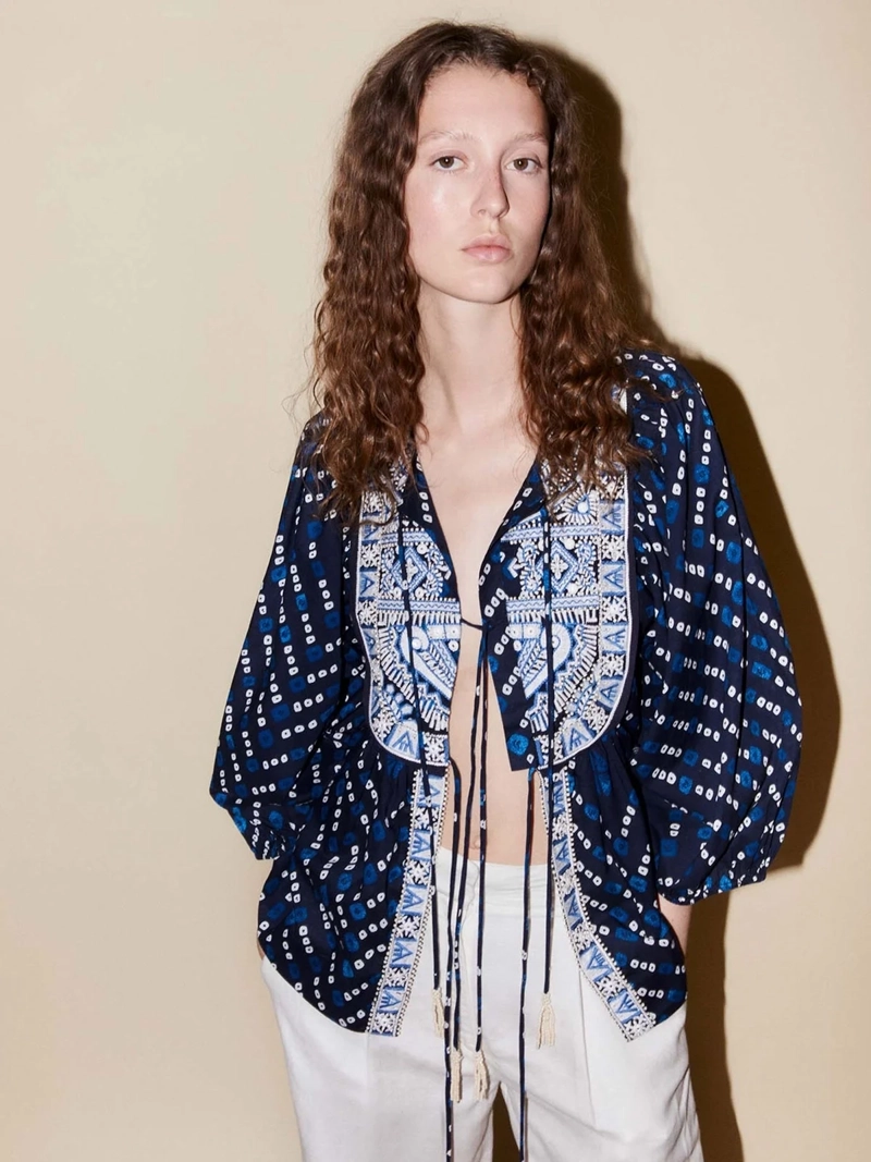BLUSA MUJER SFERA ALGODÓN MANGA LARGA - 2