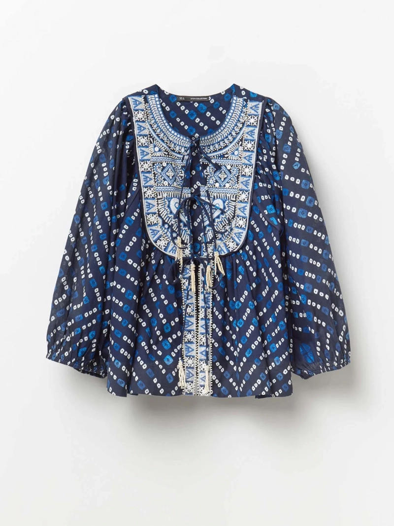 BLUSA MUJER SFERA ALGODÓN MANGA LARGA - 5