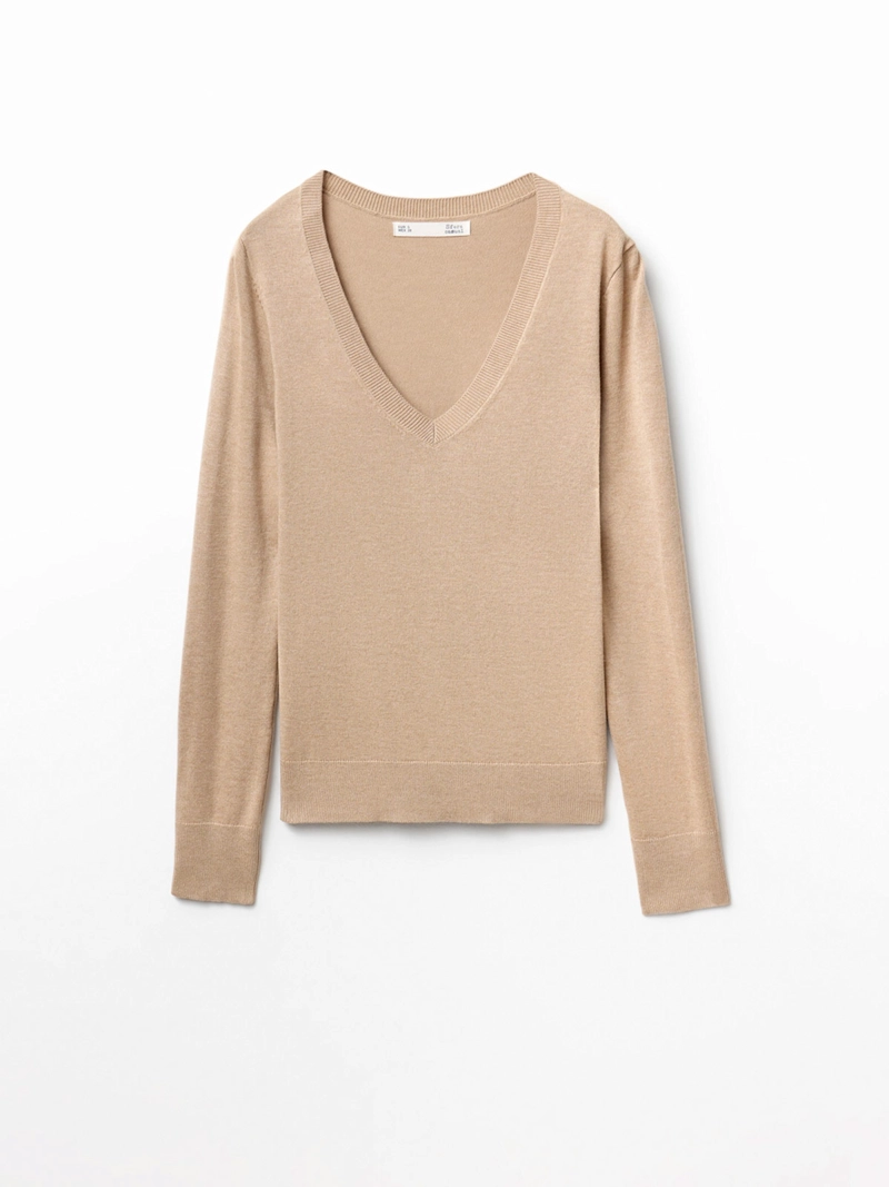 SWEATER MUJER SFERA CUELLO EN V MANGA LARGA - 4
