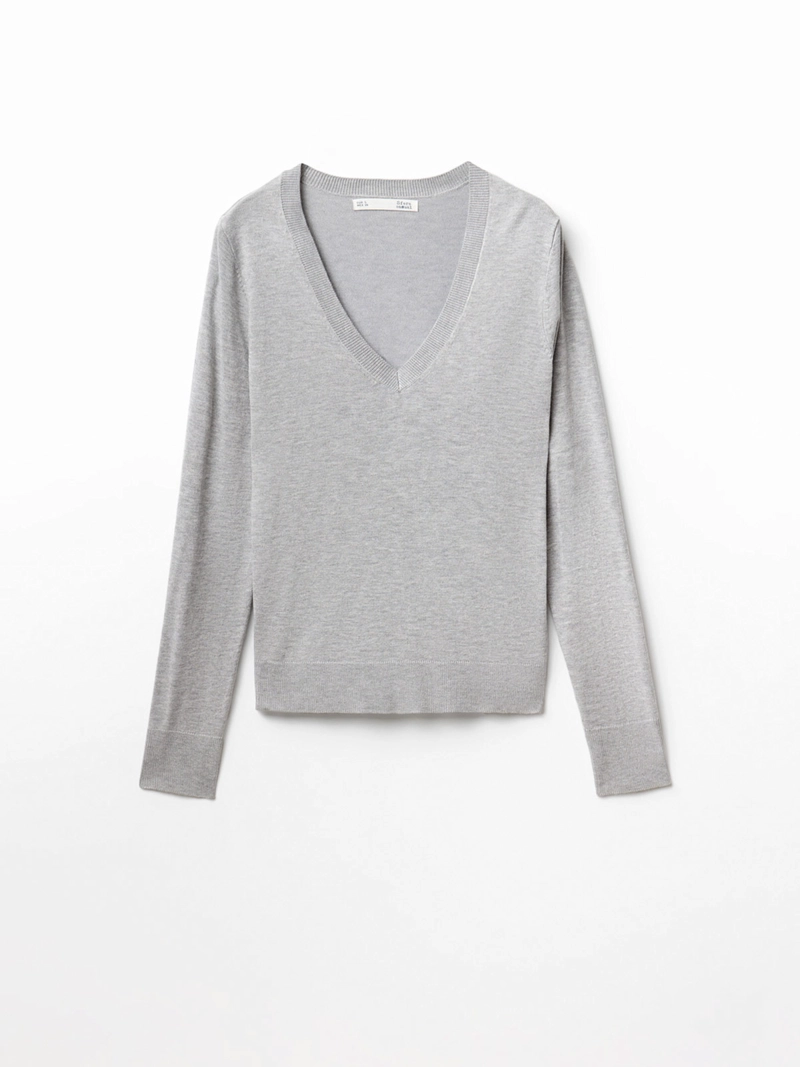 SWEATER MUJER SFERA CUELLO EN V MANGA LARGA - 4