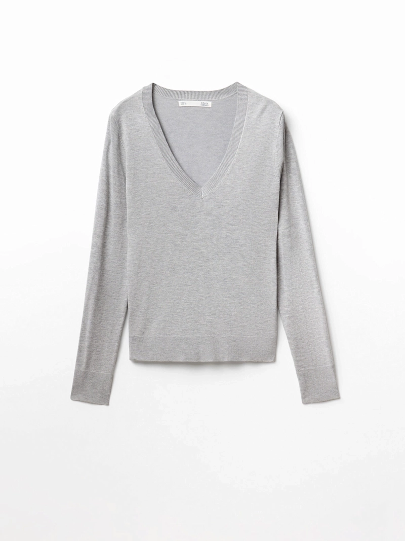 SWEATER MUJER SFERA CUELLO EN V MANGA LARGA - 4
