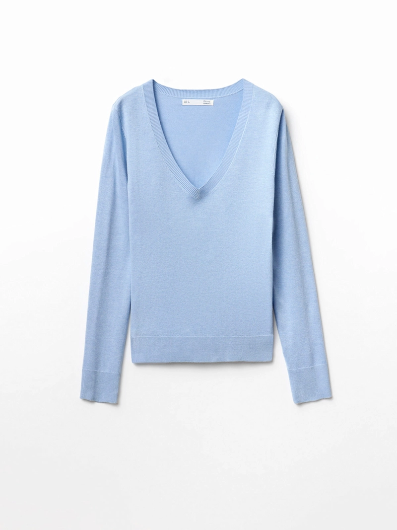 SWEATER MUJER SFERA CUELLO EN V MANGA LARGA - 4