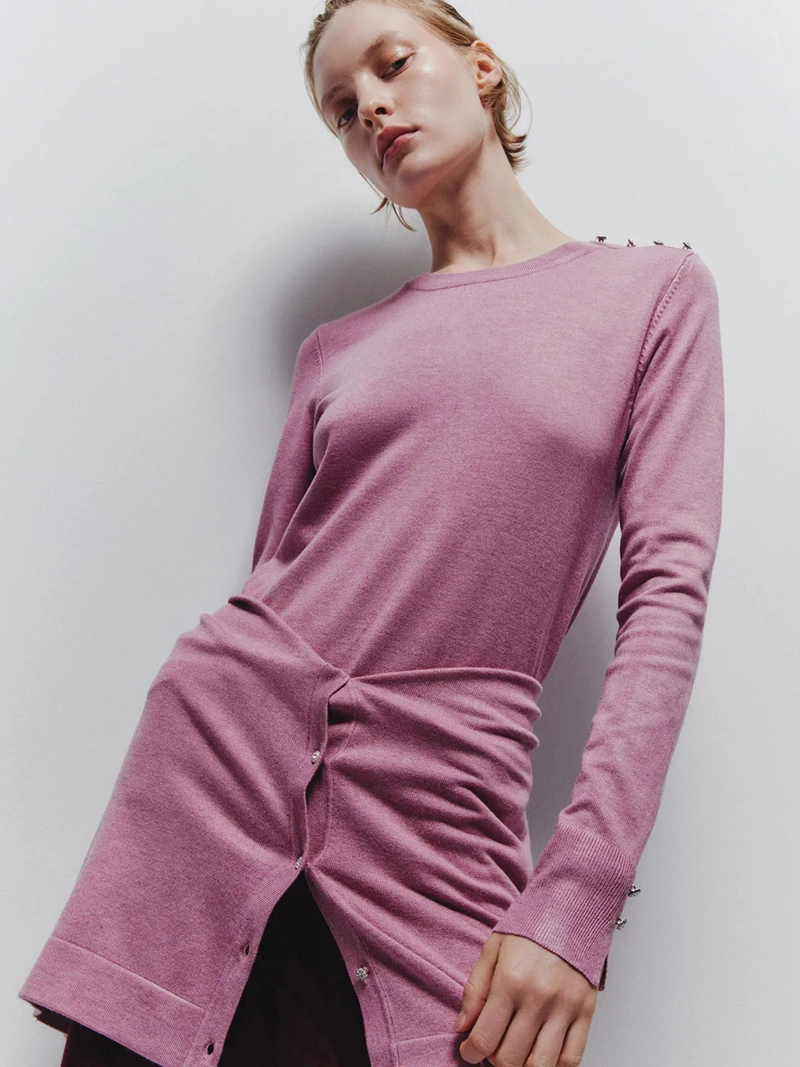 SWEATER MUJER SFERA MANGA LARGA BOTONES - 1