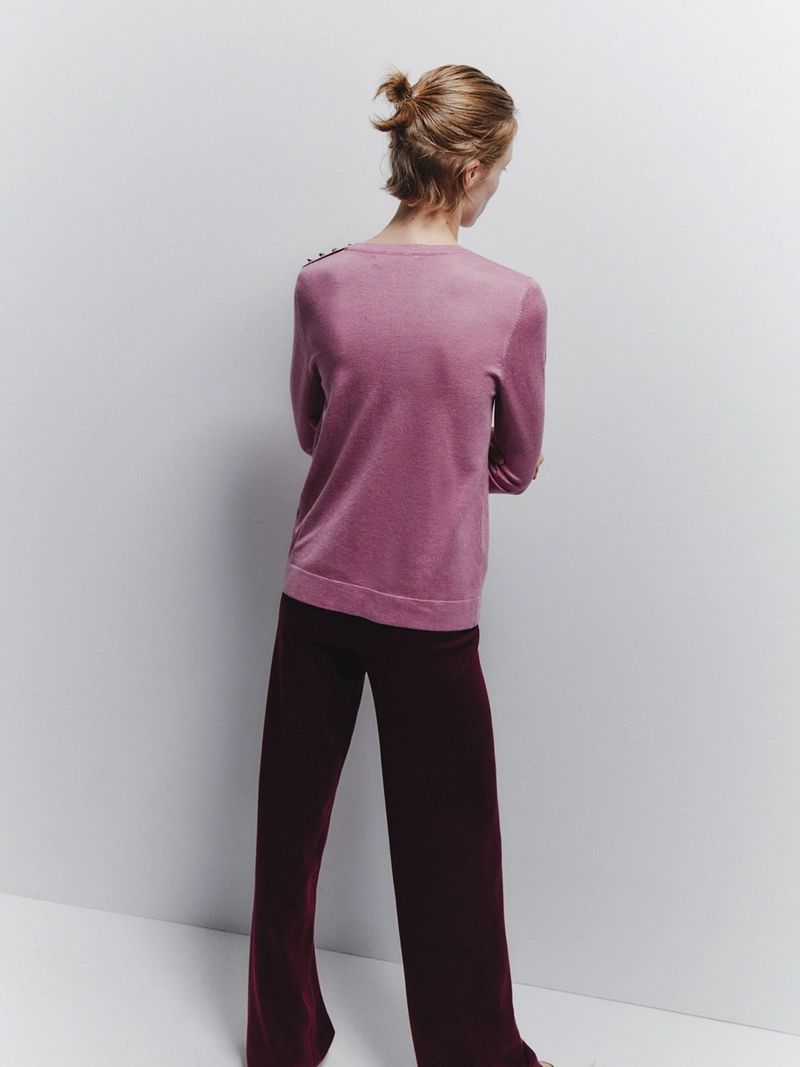 SWEATER MUJER SFERA MANGA LARGA BOTONES - 3