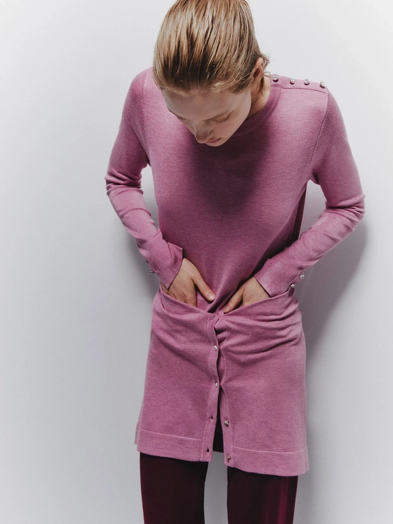 SWEATER MUJER SFERA MANGA LARGA BOTONES - 2