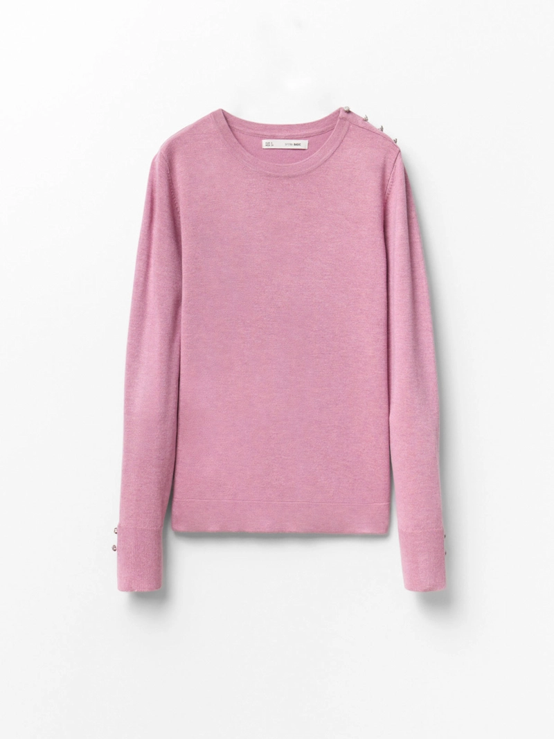 SWEATER MUJER SFERA MANGA LARGA BOTONES - 5