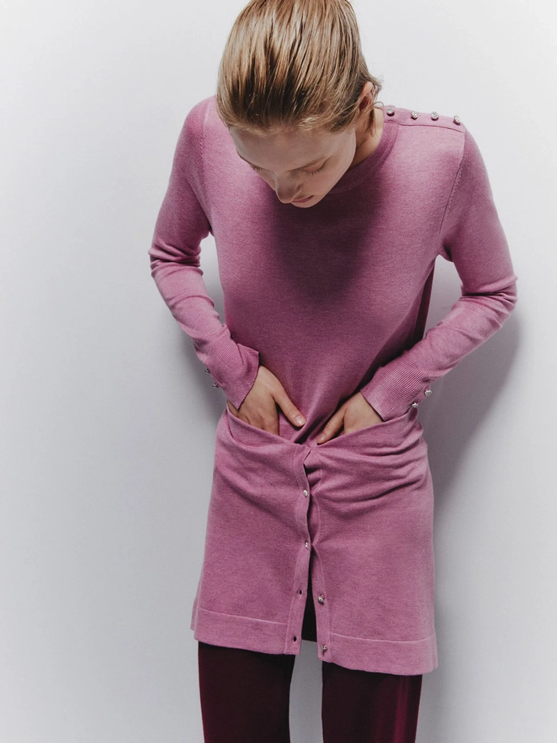 SWEATER MUJER SFERA MANGA LARGA BOTONES - 2