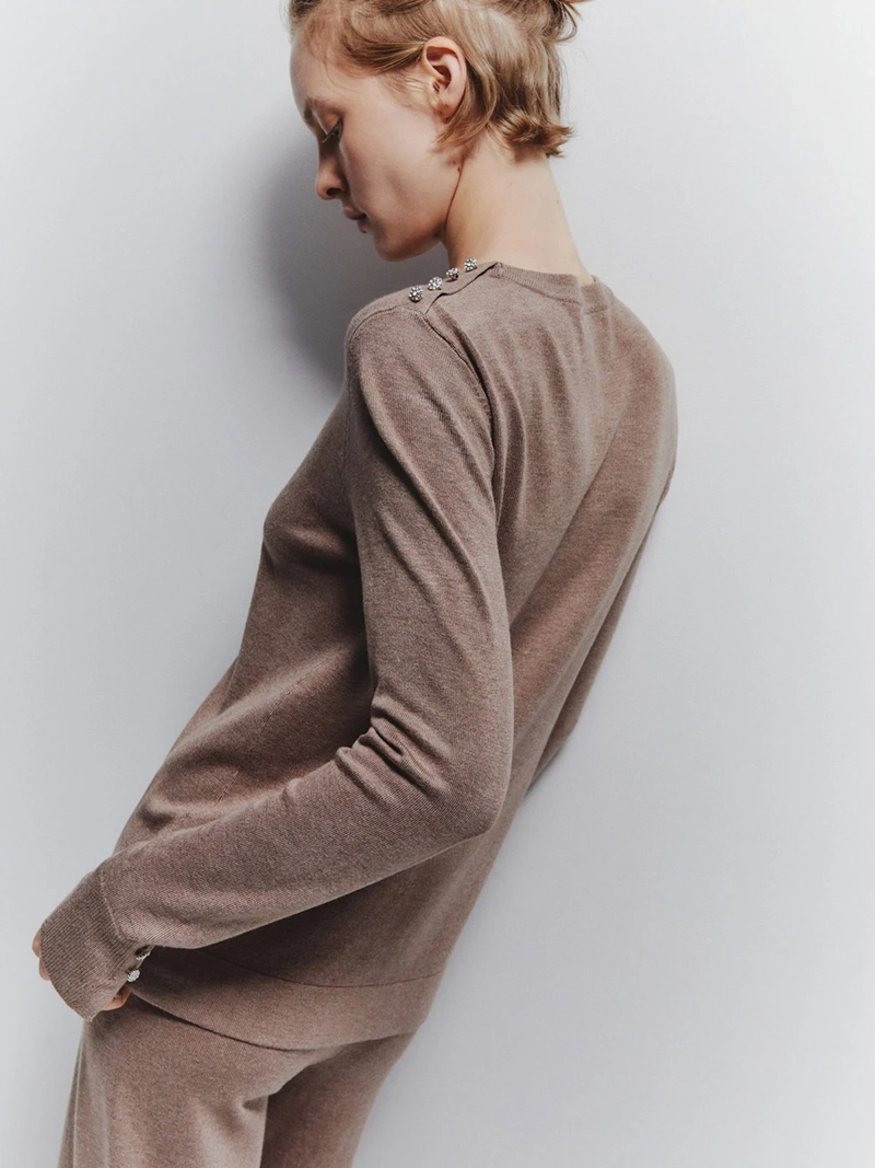 SWEATER MUJER SFERA MANGA LARGA BOTONES - 2