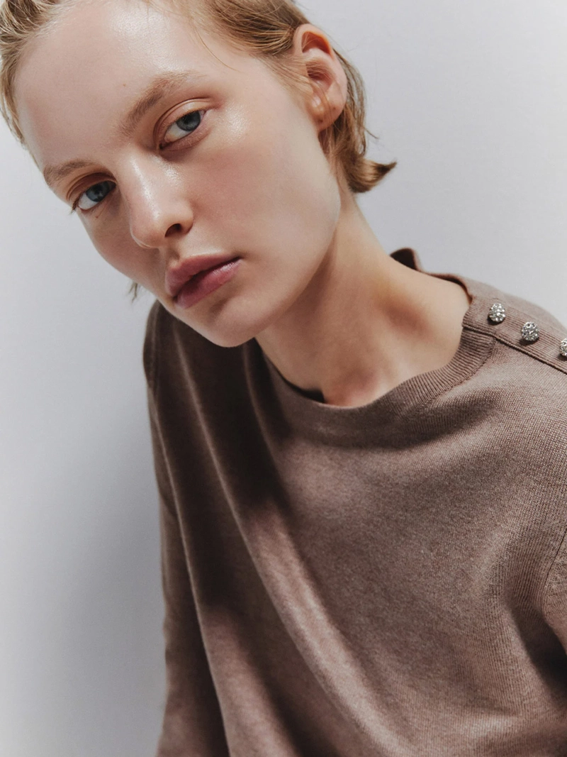 SWEATER MUJER SFERA MANGA LARGA BOTONES - 3