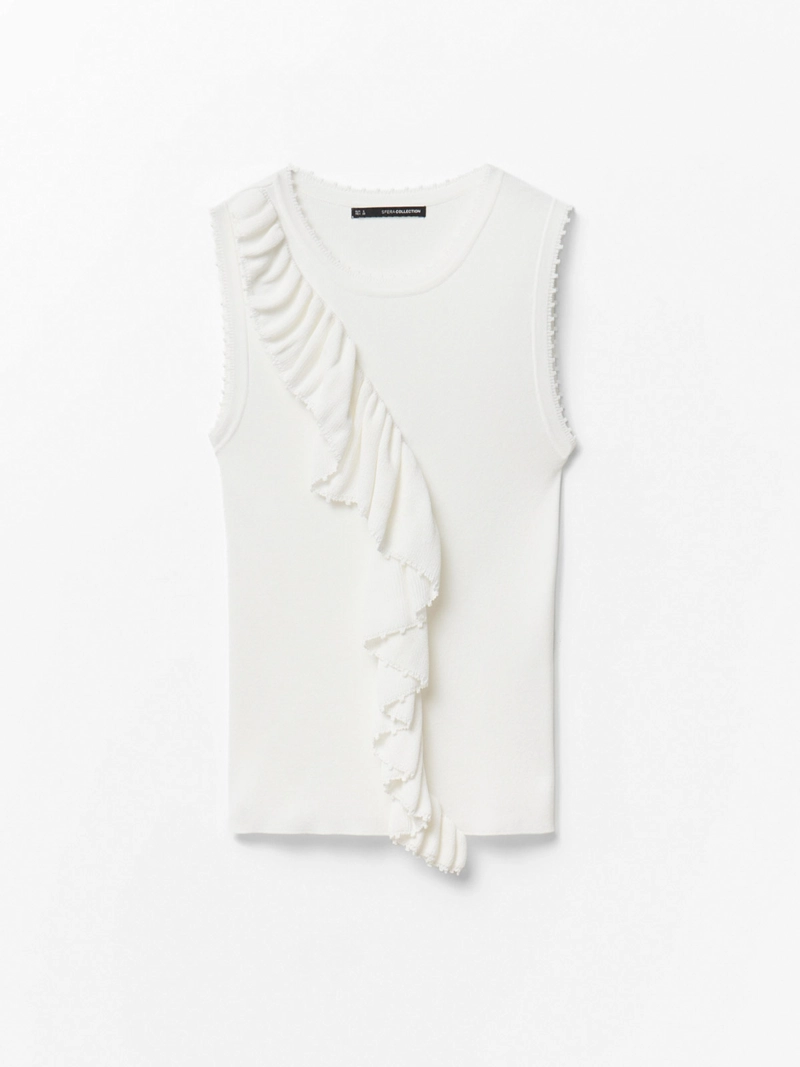 POLERA MUJER SFERA SIN MANGAS VOLANTES - 5