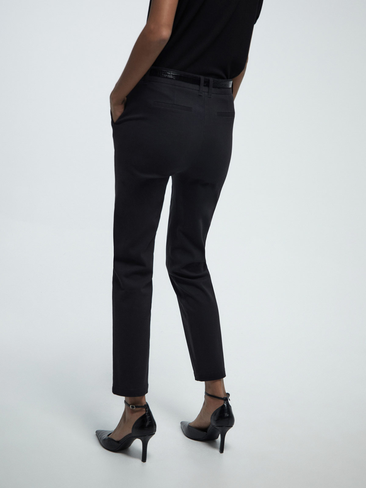 PANTALÓN MUJER SFERA ALGODÓN CINTURÓN - 4