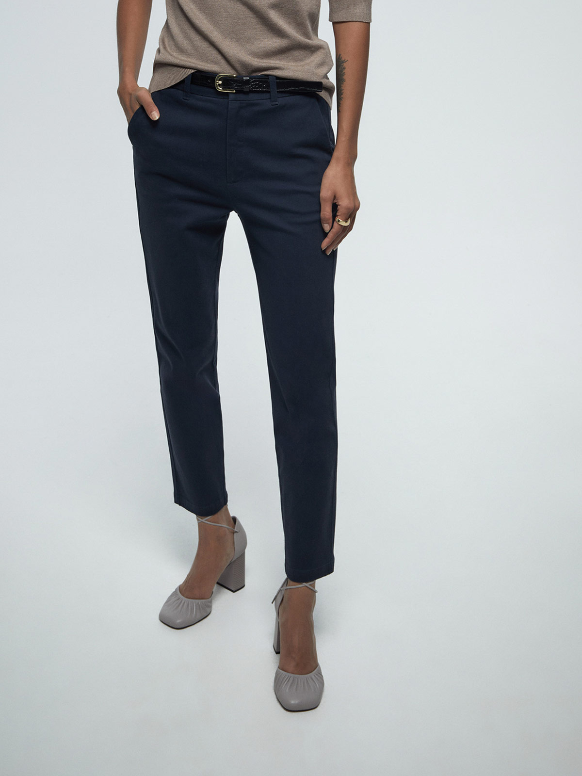 PANTALÓN MUJER SFERA ALGODÓN CINTURÓN - 2