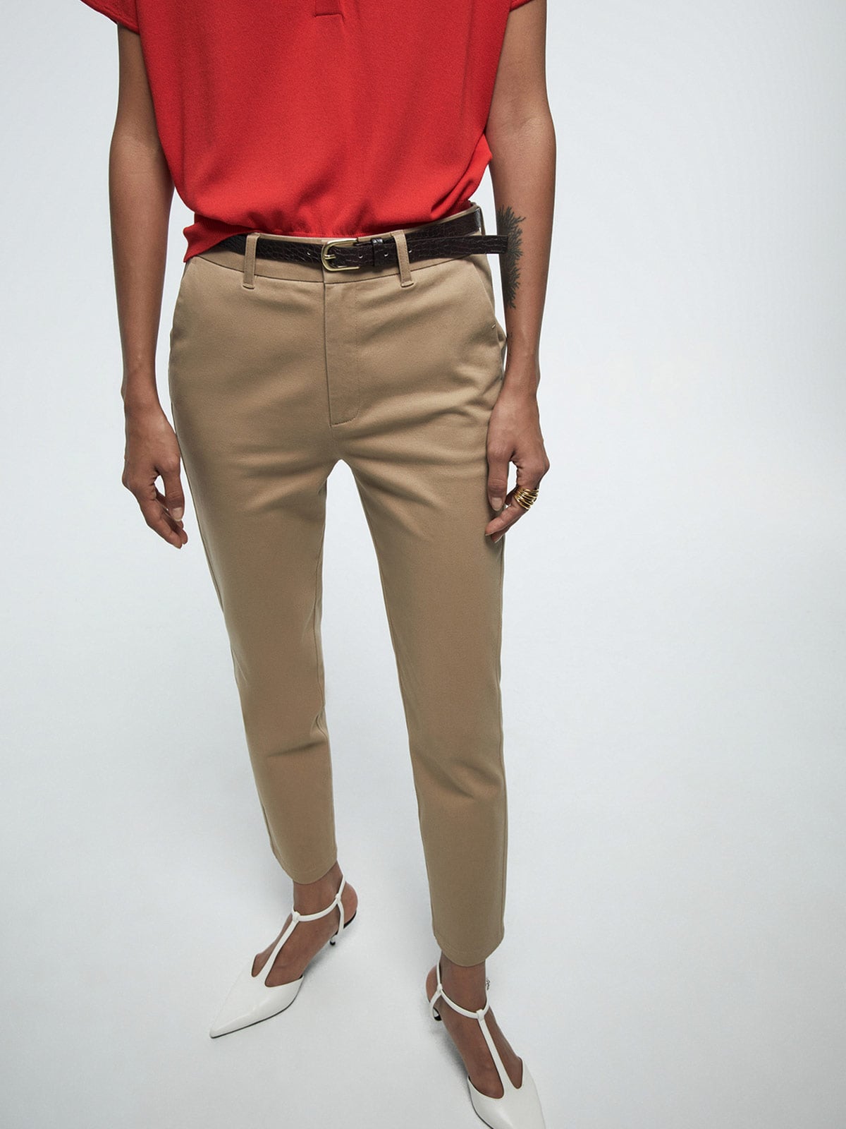PANTALÓN MUJER SFERA ALGODÓN CINTURÓN - 3