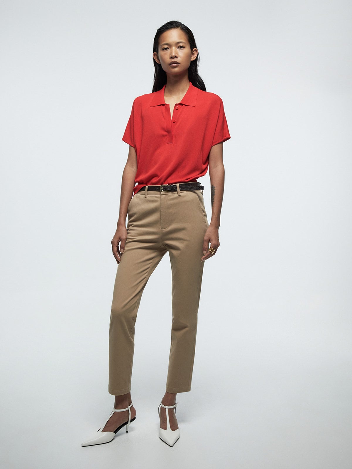 PANTALÓN MUJER SFERA ALGODÓN CINTURÓN - 1
