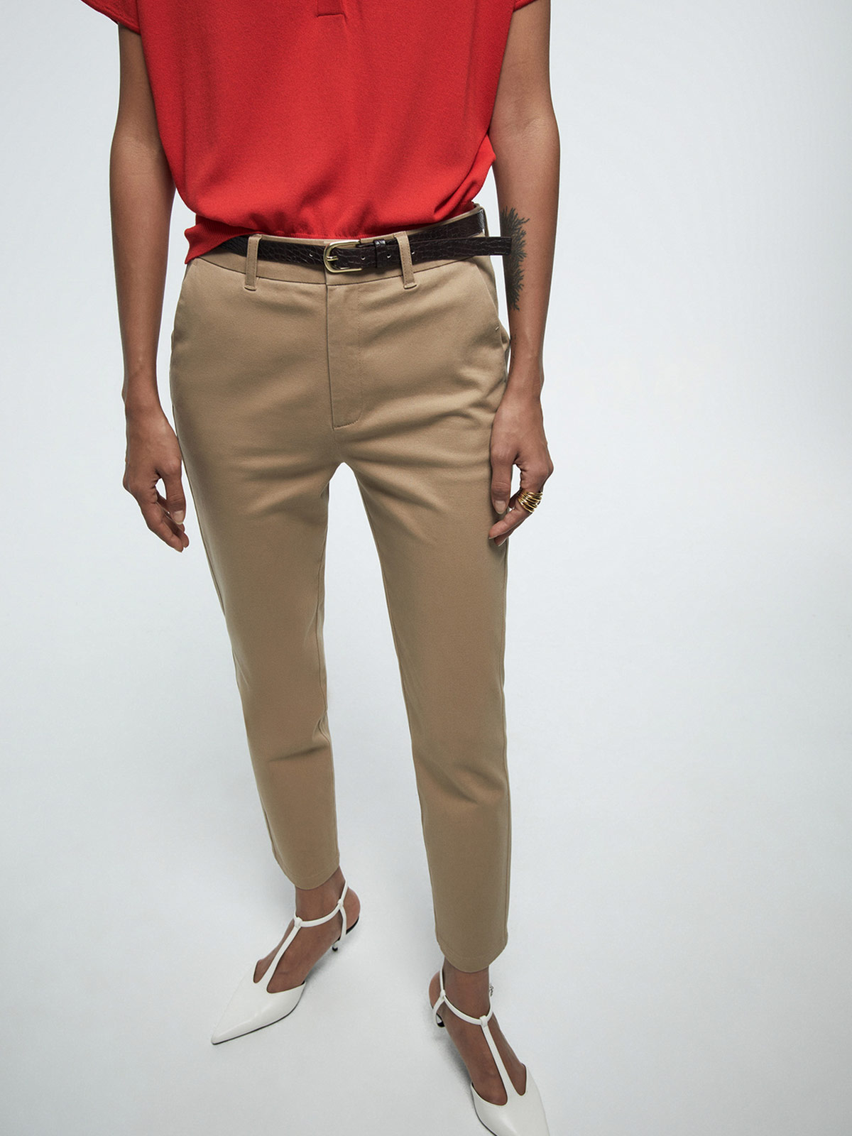 PANTALÓN MUJER SFERA ALGODÓN CINTURÓN - 3