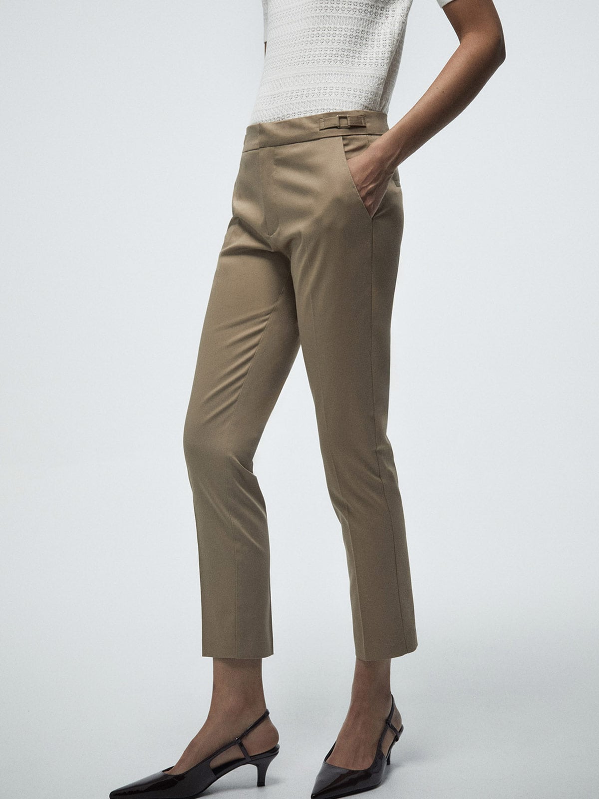 PANTALÓN MUJER SFERA ALGODÓN BÁSICO SATINADO - 2
