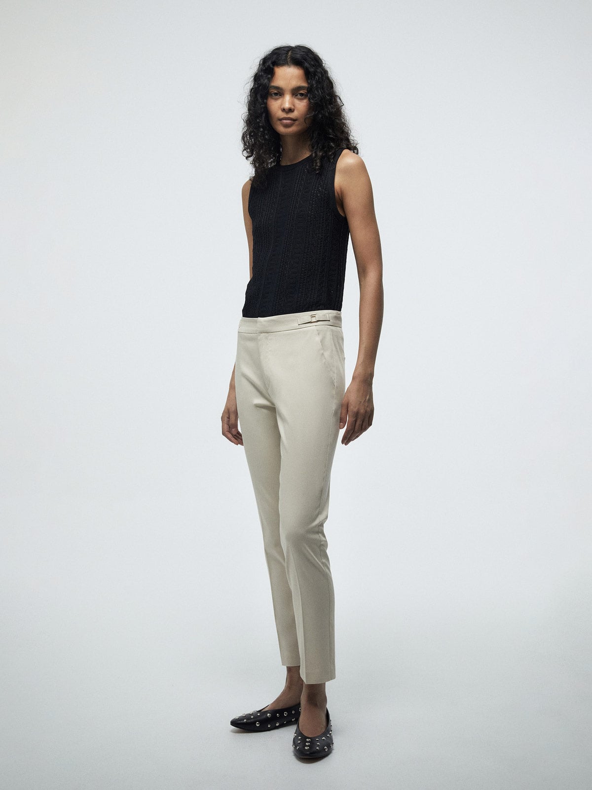 PANTALÓN MUJER SFERA ALGODÓN BÁSICO SATINADO - 1