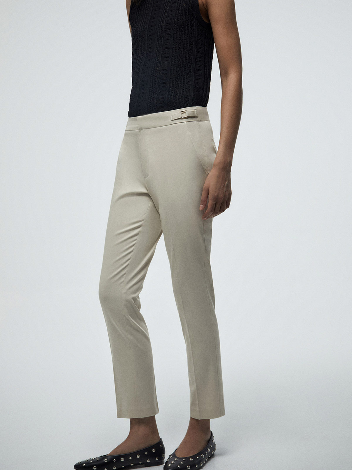 PANTALÓN MUJER SFERA ALGODÓN BÁSICO SATINADO - 2