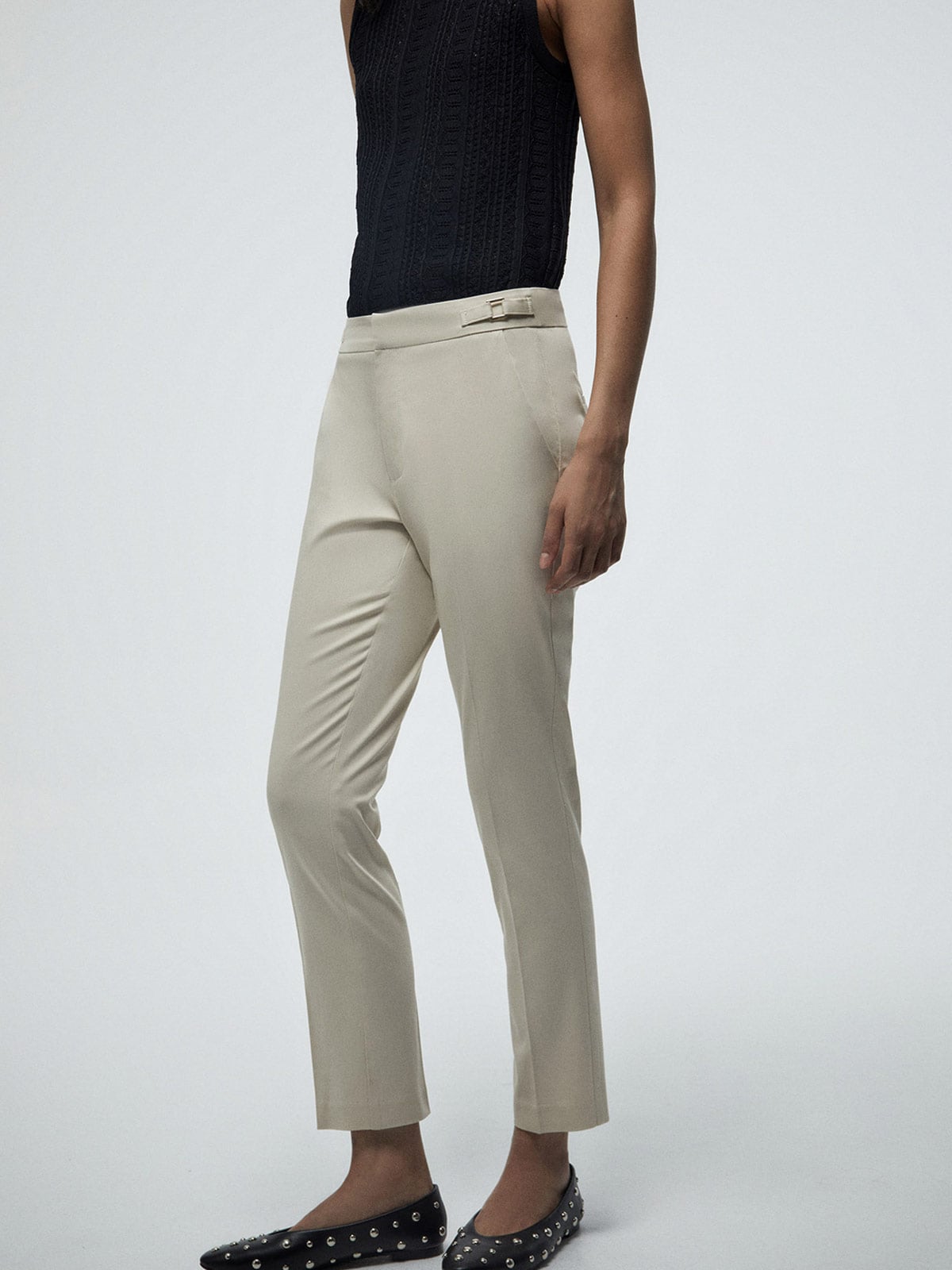 PANTALÓN MUJER SFERA ALGODÓN BÁSICO SATINADO - 2