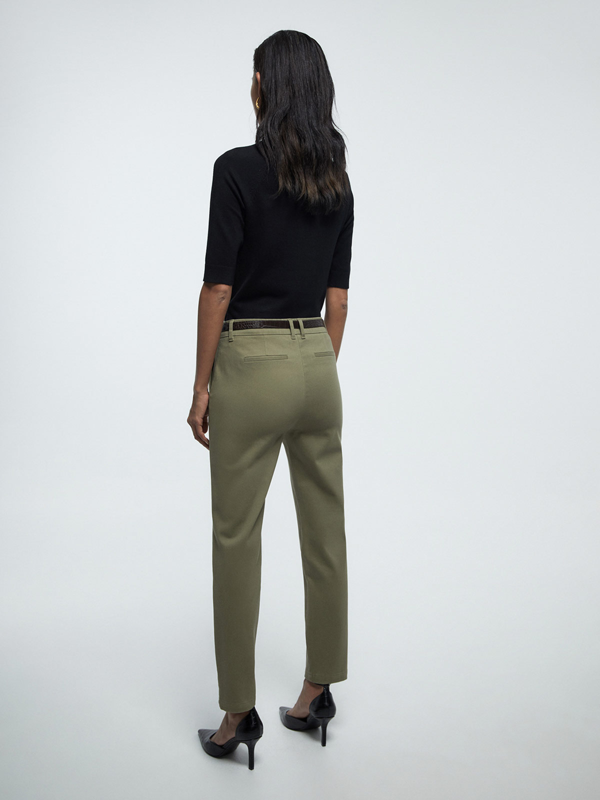 PANTALÓN MUJER SFERA ALGODÓN CINTURÓN - 4