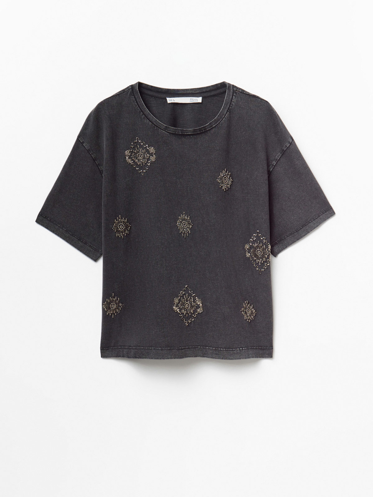 POLERA MUJER SFERA ALGODÓN MANGA CORTA BRILLOS - 5