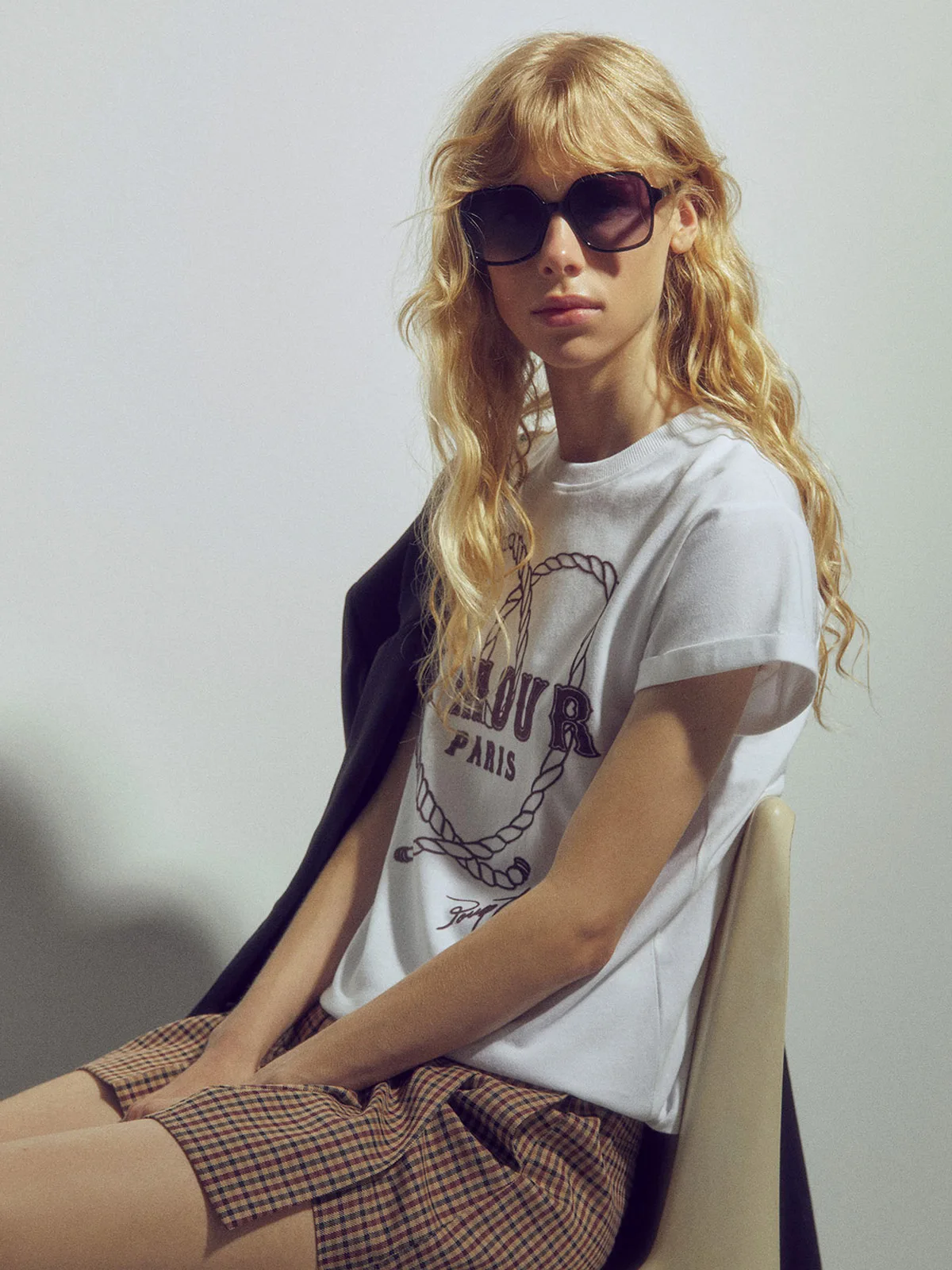 POLERA MUJER SFERA ALGODÓN MANGA CORTA PRINT BÁSICA - 1