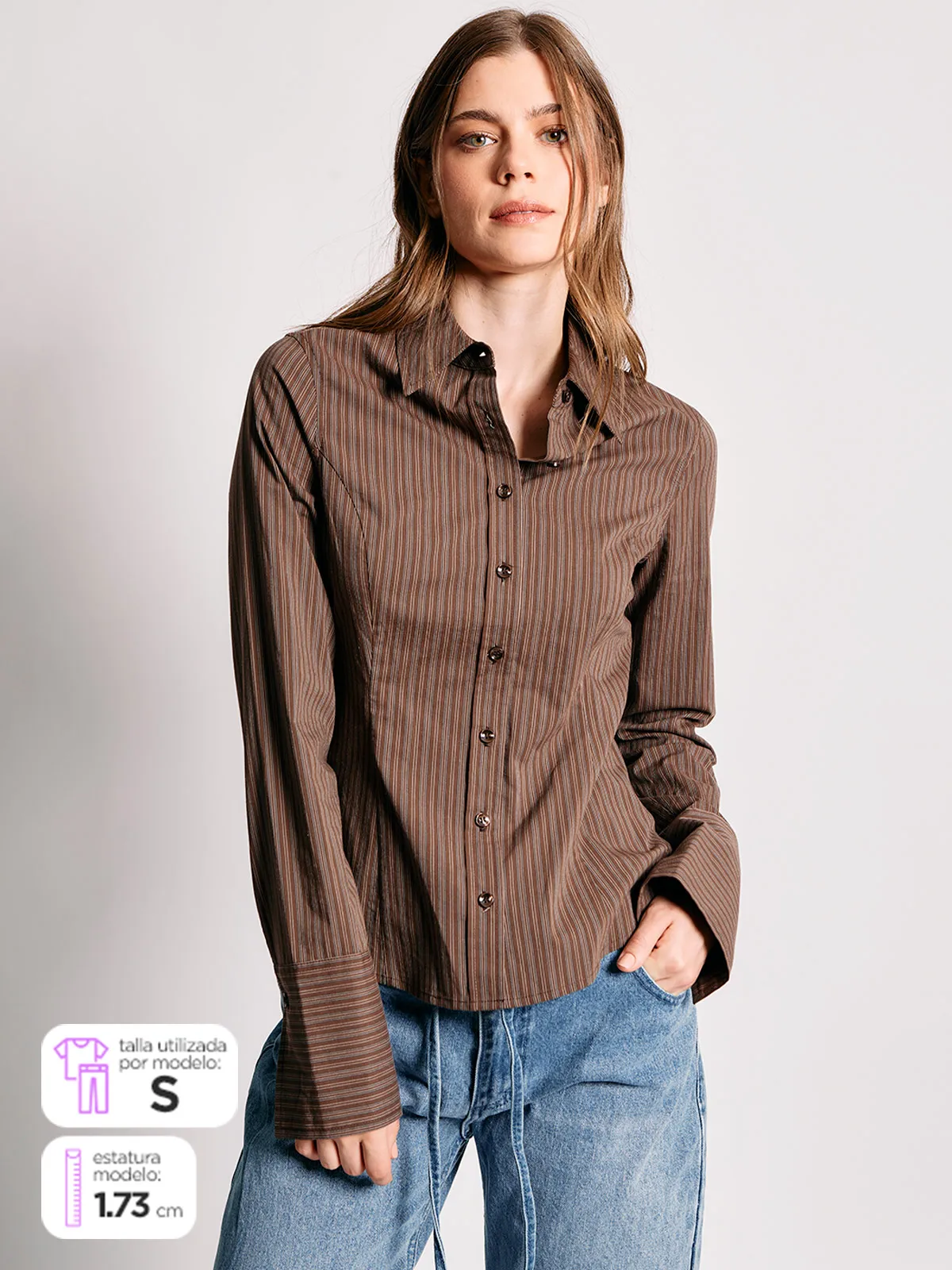 BLUSA MUJER INDEX ALGODÓN MANGA LARGA VUELOS - 2