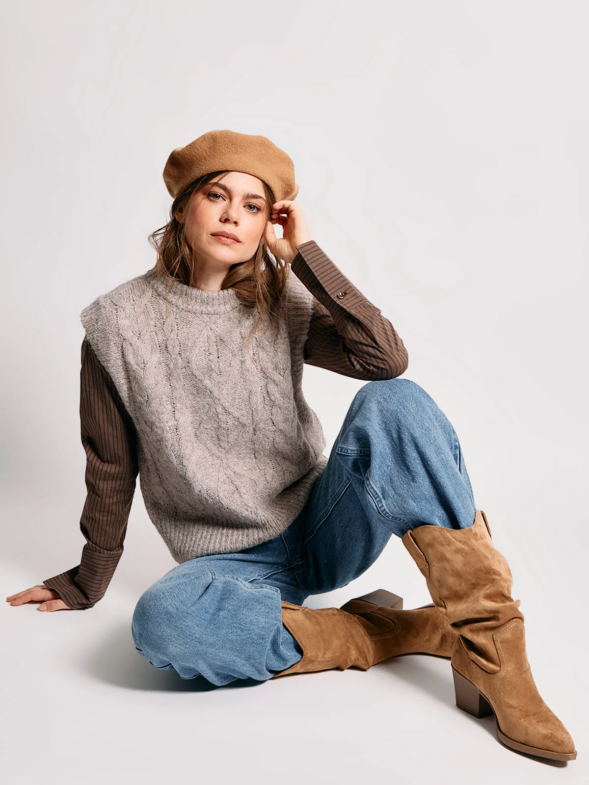 BLUSA MUJER INDEX ALGODÓN MANGA LARGA VUELOS - 5