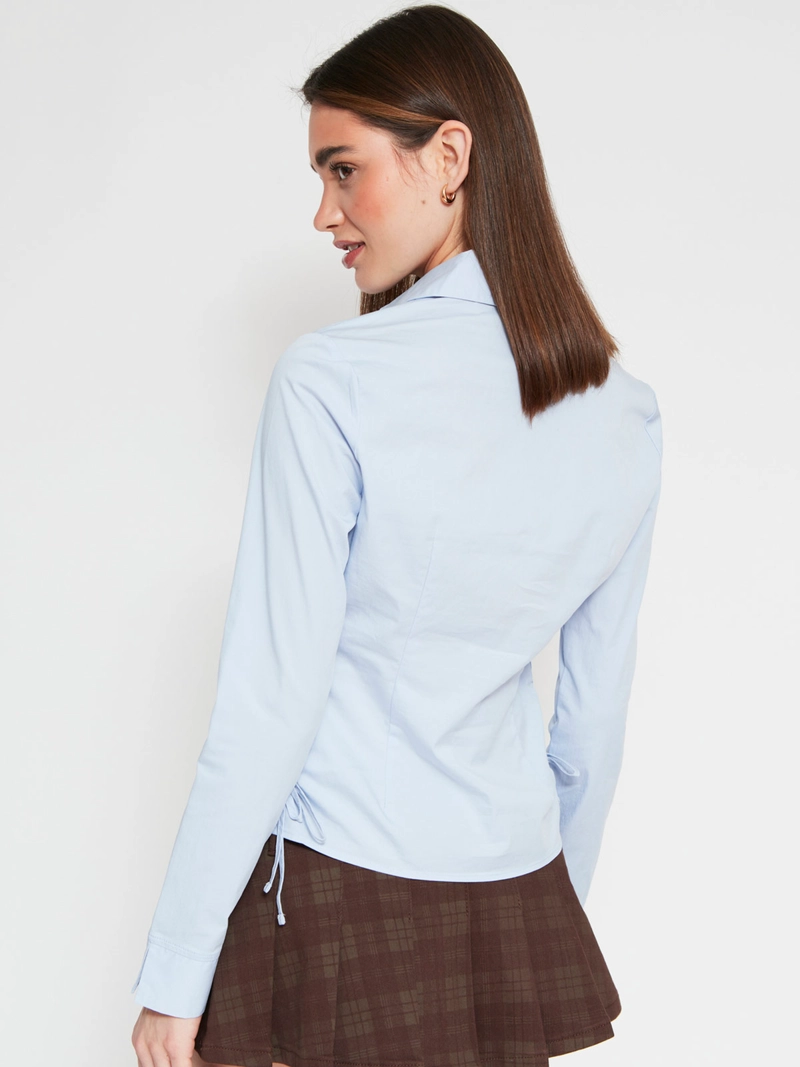 BLUSA MUJER INDEX ALGODÓN MANGA LARGA SASTRERA AJUSTADA - 2