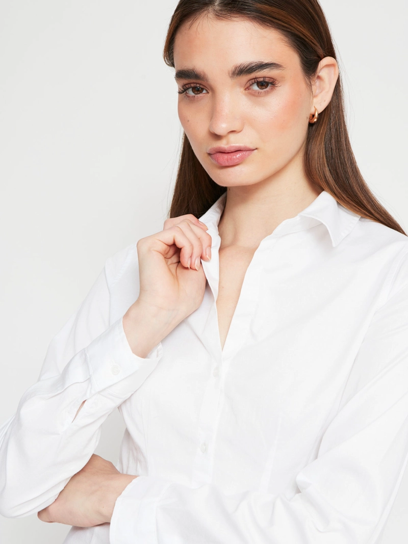 BLUSA MUJER INDEX ALGODÓN MANGA LARGA ENTALLADA - 3