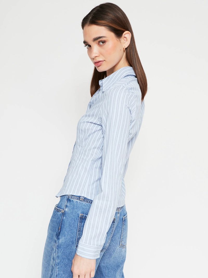 BLUSA MUJER INDEX ALGODÓN MANGA LARGA ENTALLADA - 2