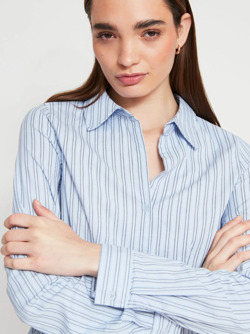BLUSA MUJER INDEX ALGODÓN MANGA LARGA ENTALLADA - 3