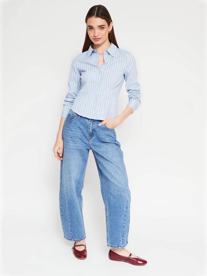 BLUSA MUJER INDEX ALGODÓN MANGA LARGA ENTALLADA - 4