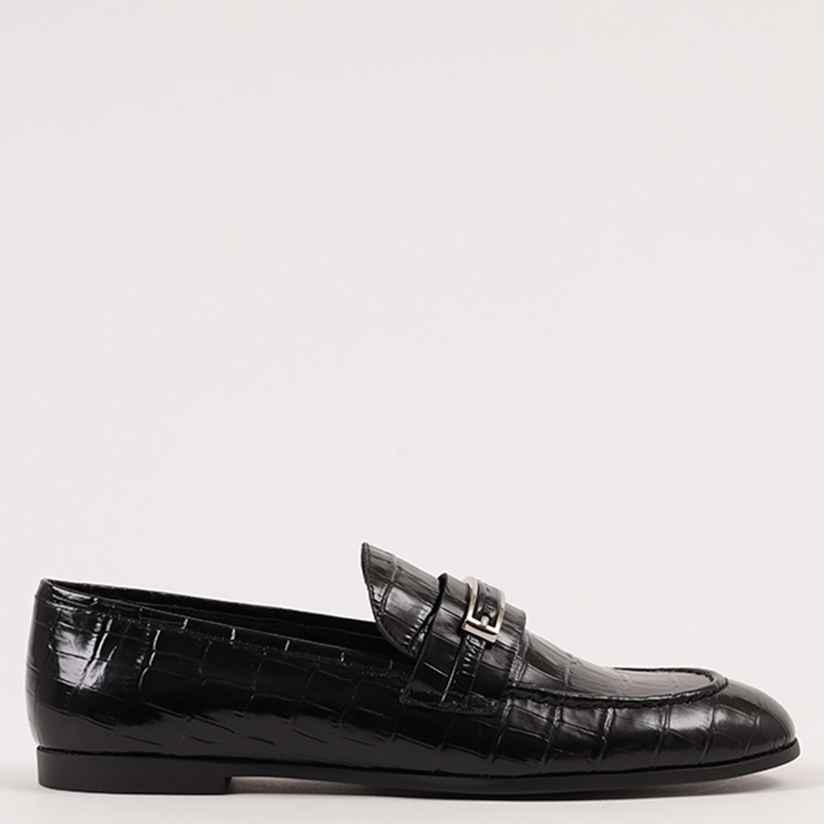 MOCASÍN MUJER JEFFREY CAMPBELL CUERO NEGRO LOAFED - 1