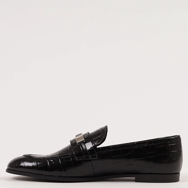 MOCASÍN MUJER JEFFREY CAMPBELL CUERO NEGRO LOAFED - 3