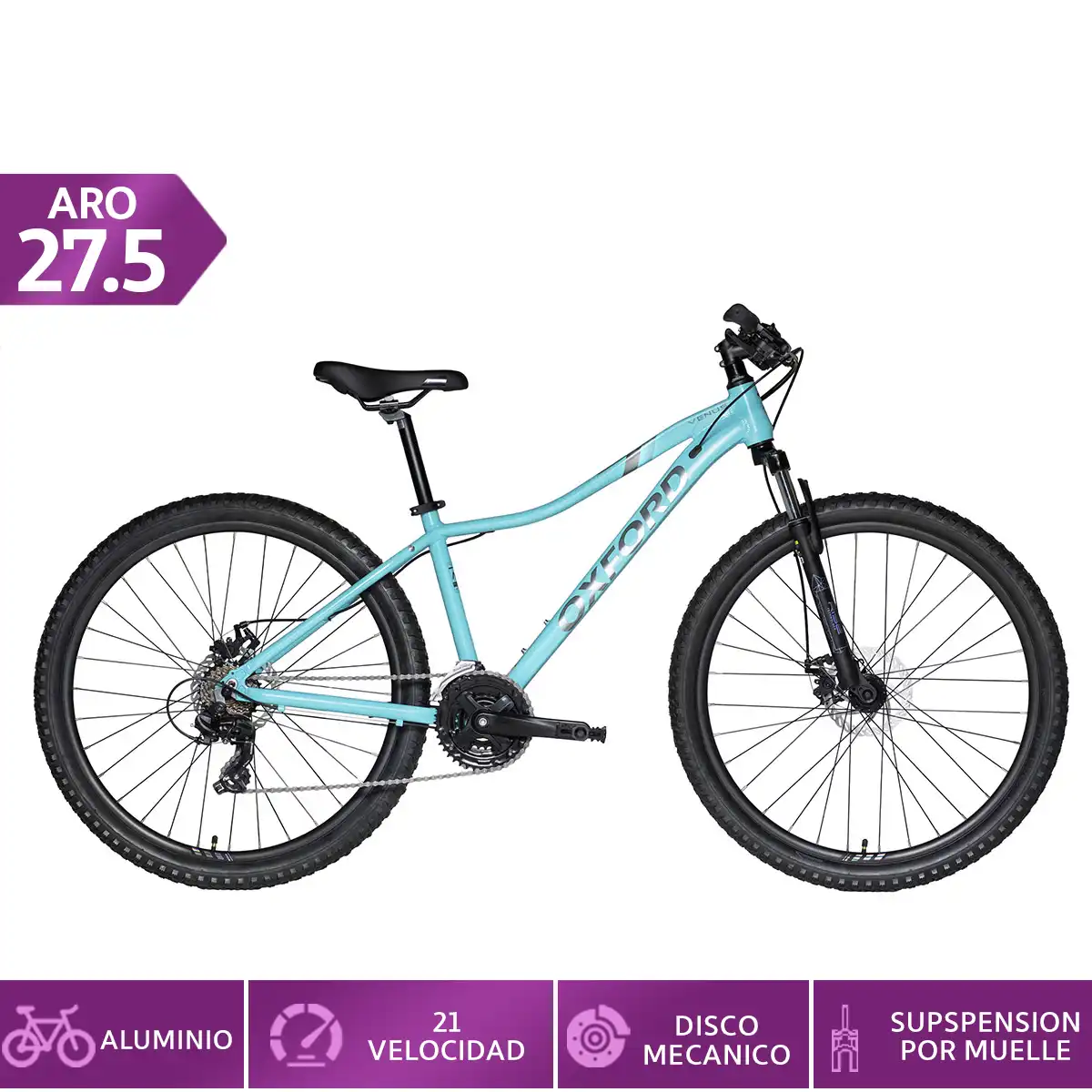 OXFORD - BICICLETA OXFORD 27.5 VENUS 1 21V TALLA S ROSADO | Ofertitas