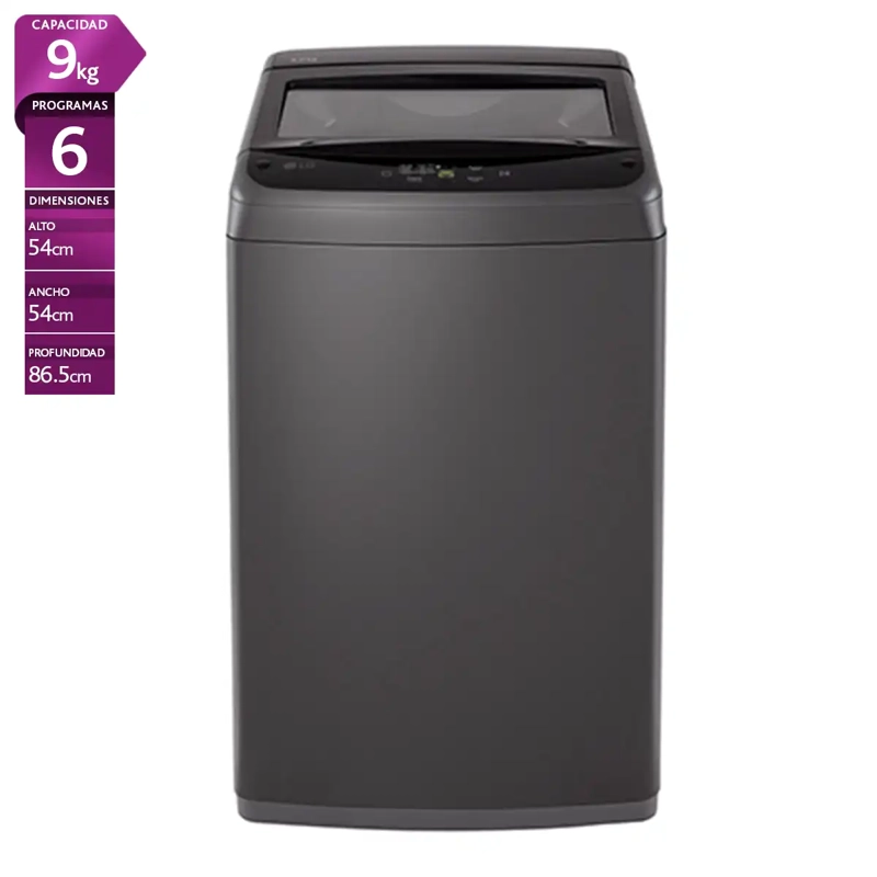 LAVADORA CARGA SUPERIOR LG WT9MVTB 9KG GRAFITO - 1